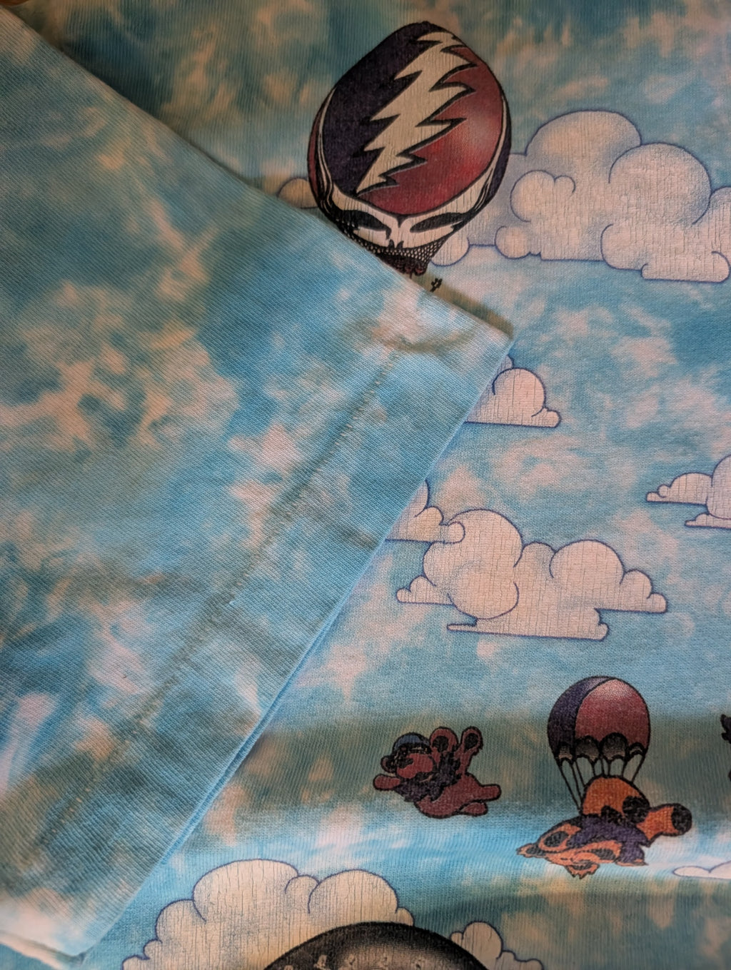 Vintage 1993 Grateful Dead Skydiving Bears T-Shirt XL Liquid Blue