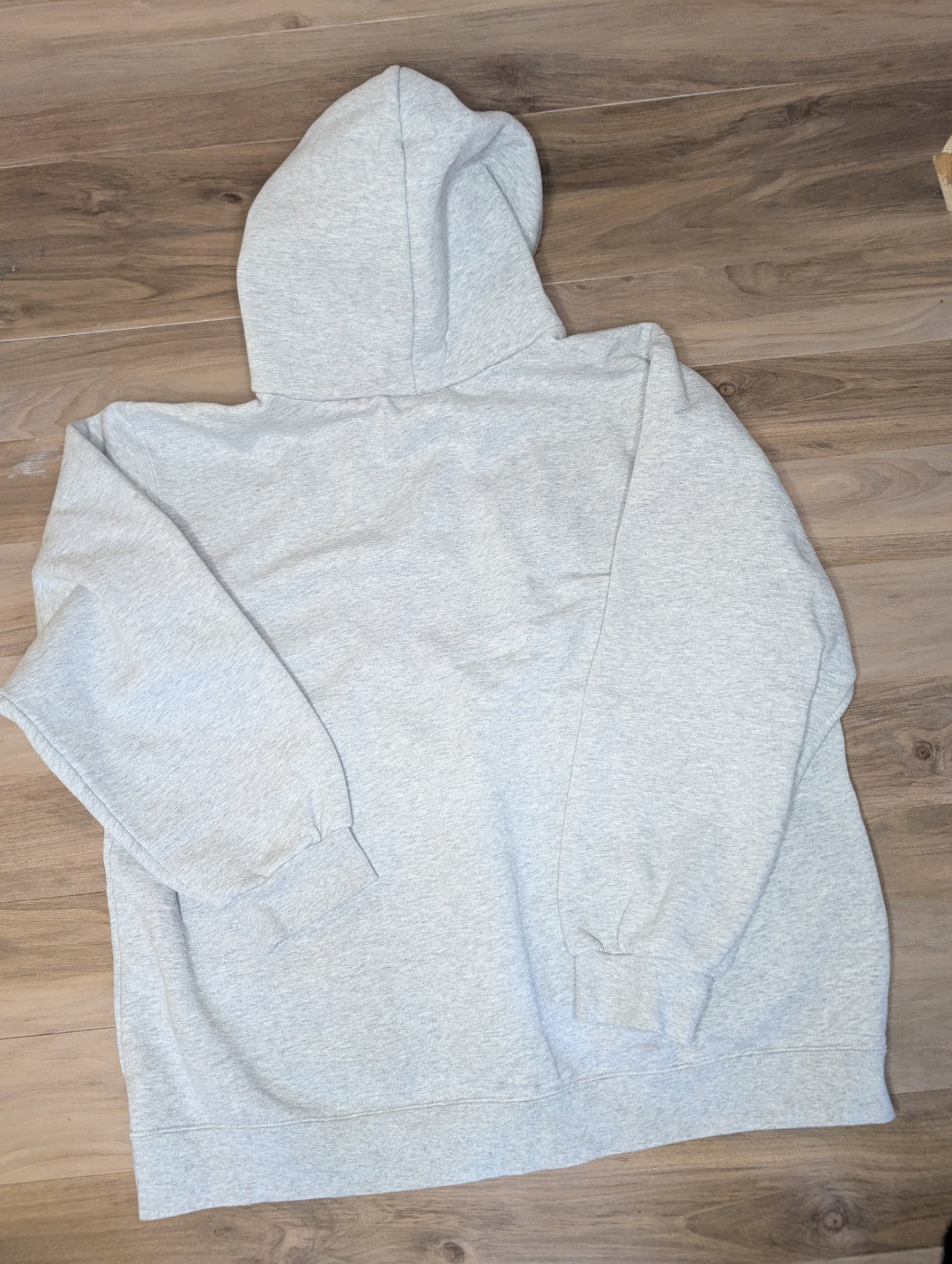 Vintage 90s Nike Centre Swoosh Hoodie — Grey Marl — Made in USA — L