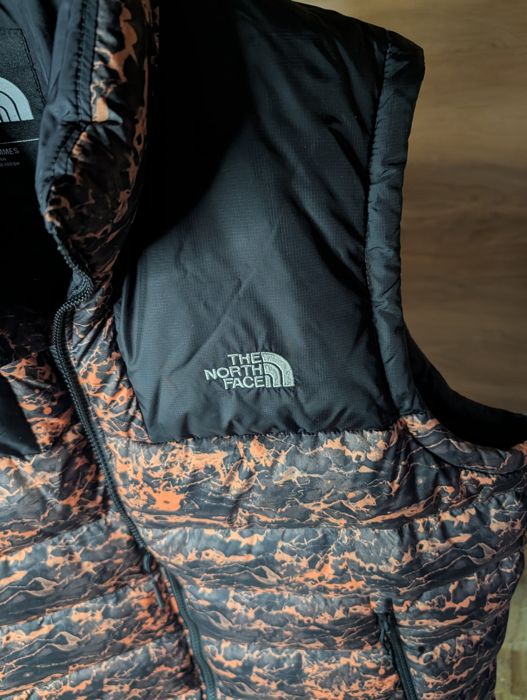 The North Face 1996 Retro Nuptse Gilet — Copper Marble Print — Women's XL