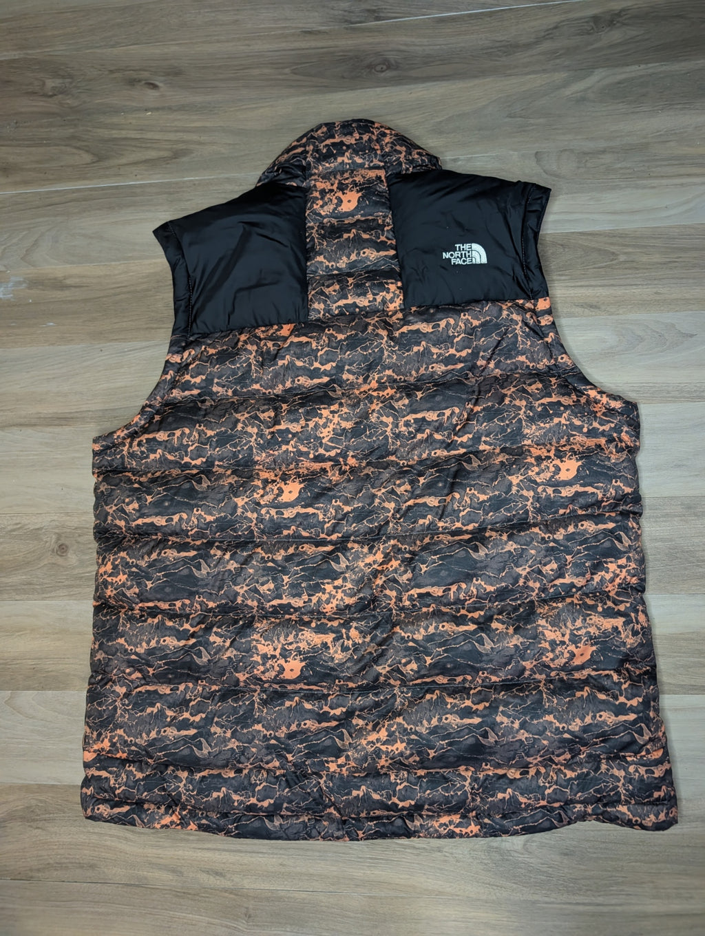 The North Face 1996 Retro Nuptse Gilet — Copper Marble Print — Women's XL