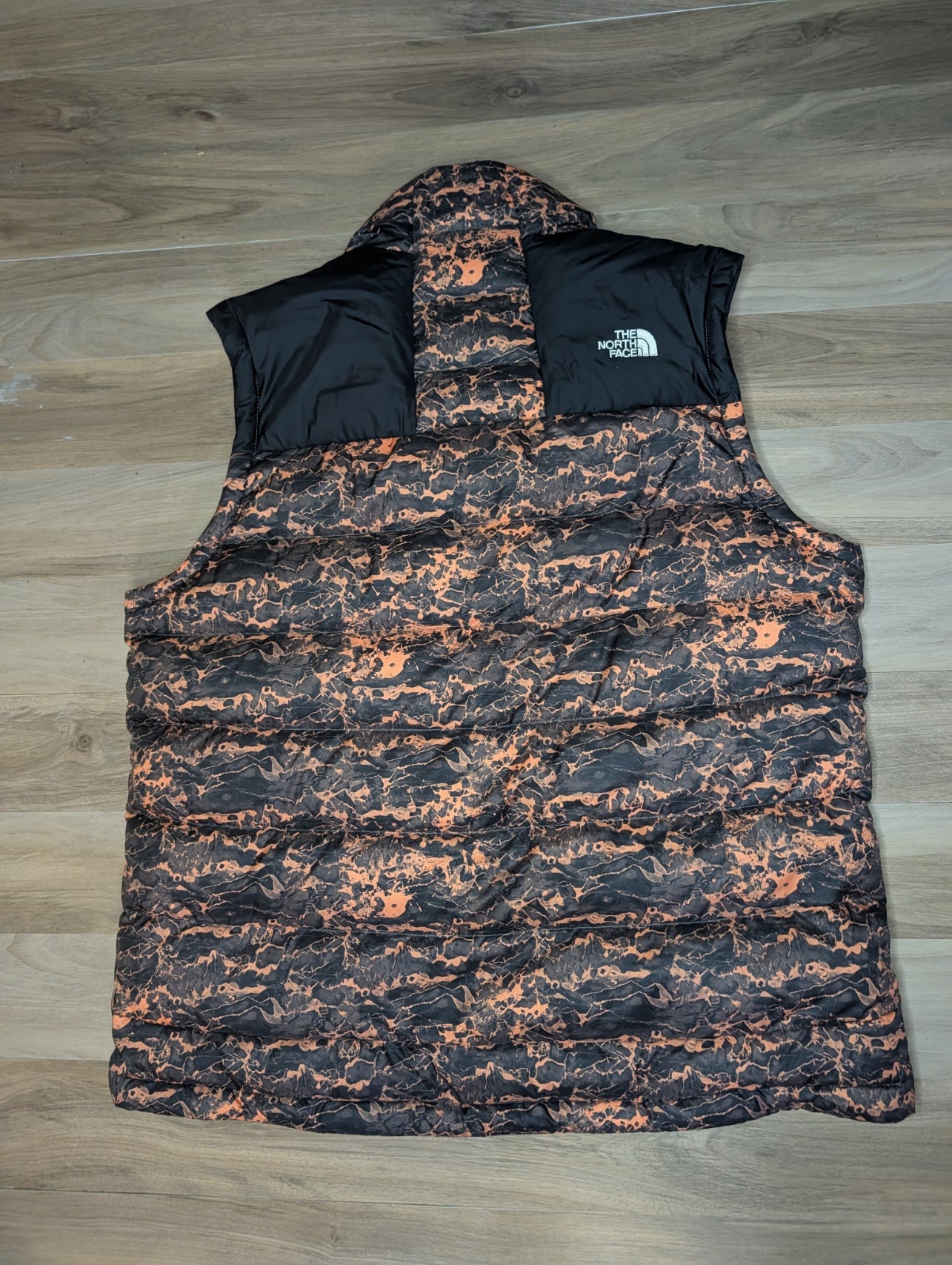 The North Face 1996 Retro Nuptse Gilet — Copper Marble Print — Women's XL