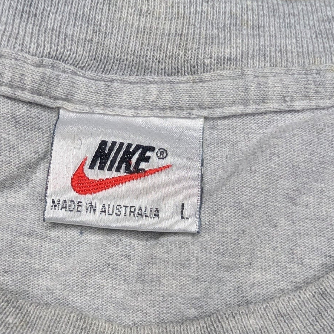 Vintage 90s Nike Air T-Shirt — Grey — Made in Australia — Large