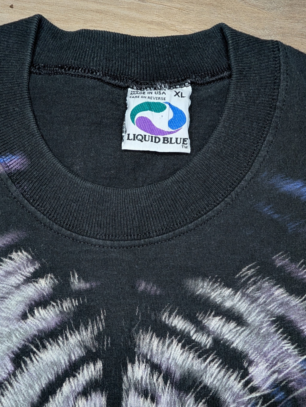 1997 Liquid Blue White Tiger All-Over Print T-Shirt — XL