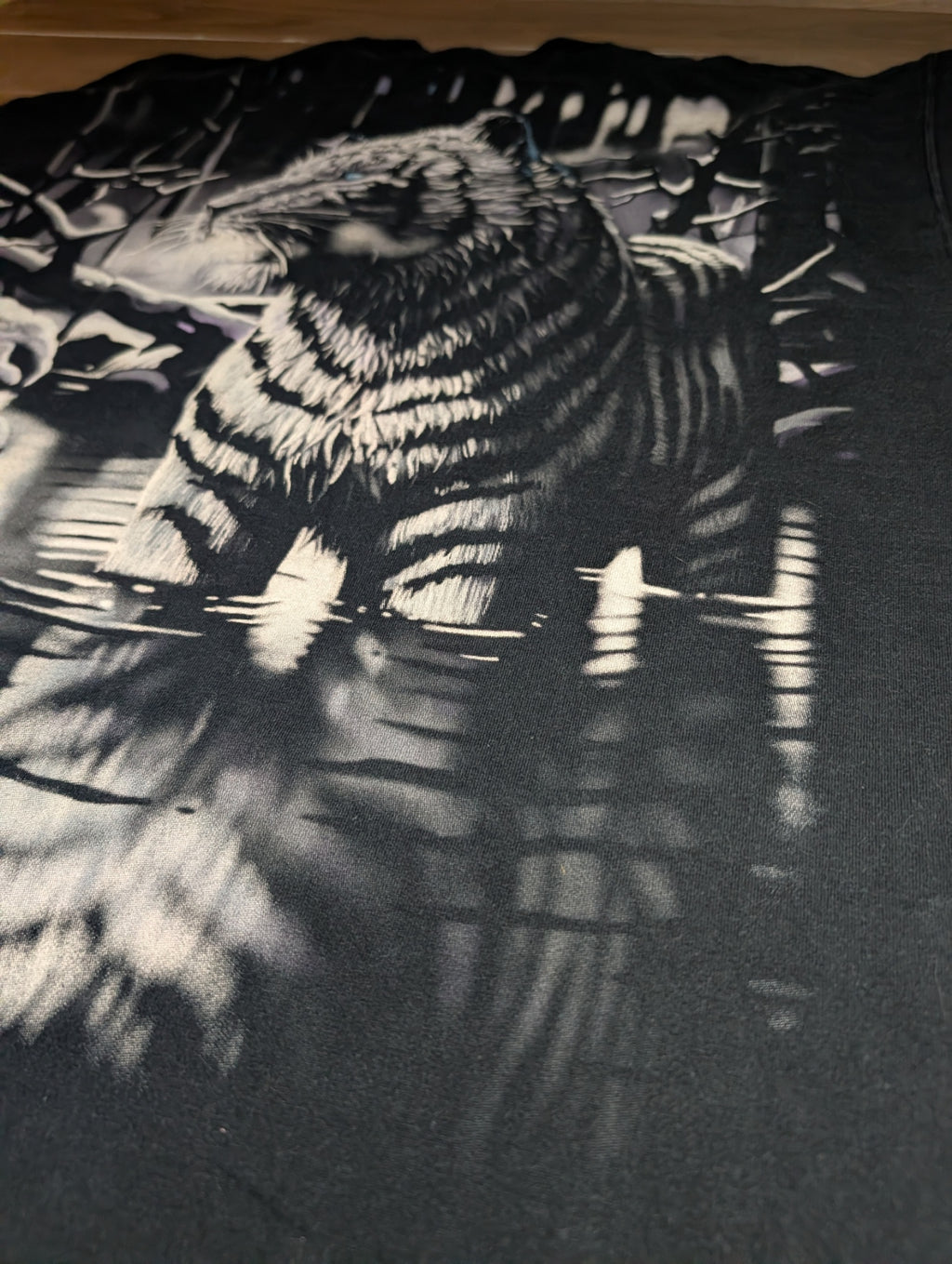 1997 Liquid Blue White Tiger All-Over Print T-Shirt — XL