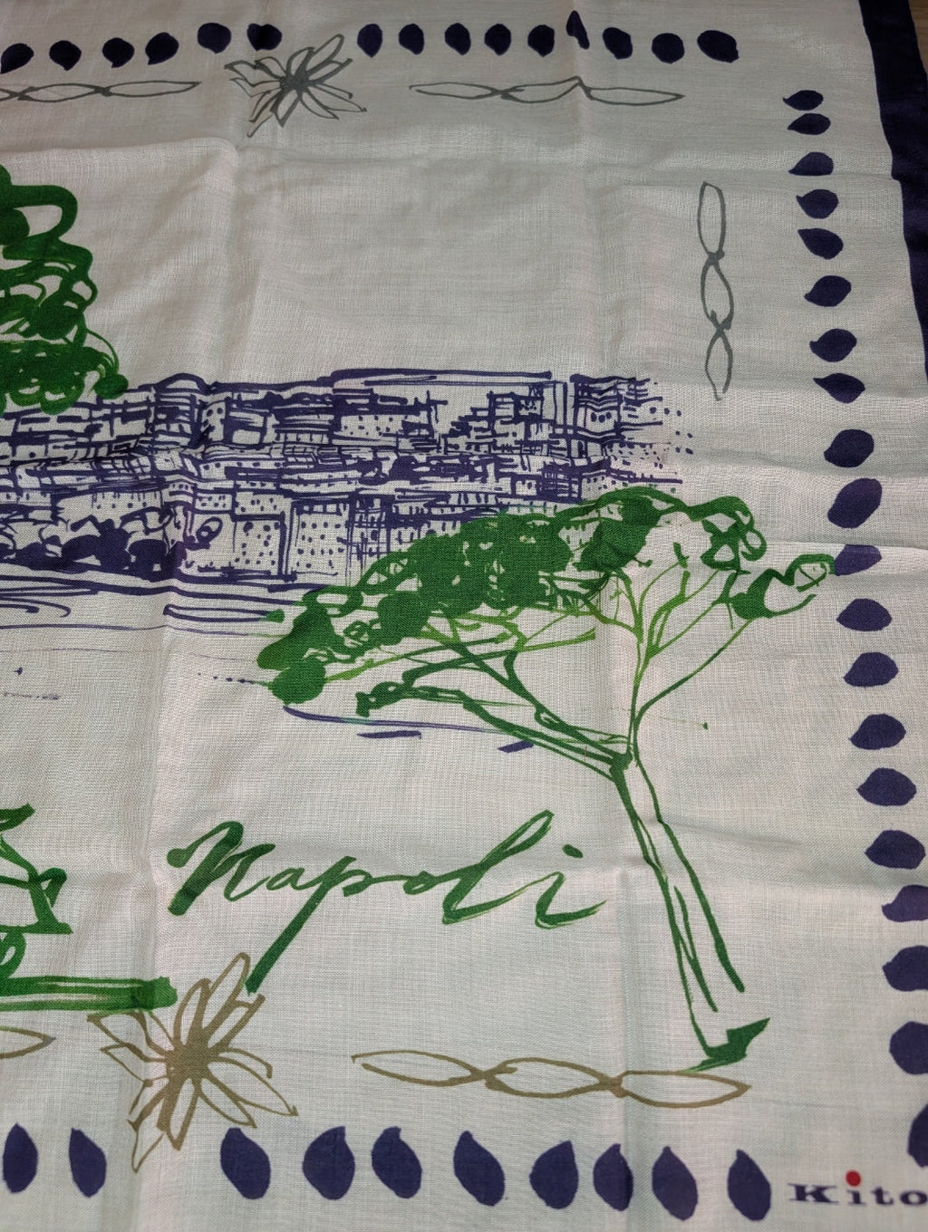 Kiton Napoli scarf close up print detail