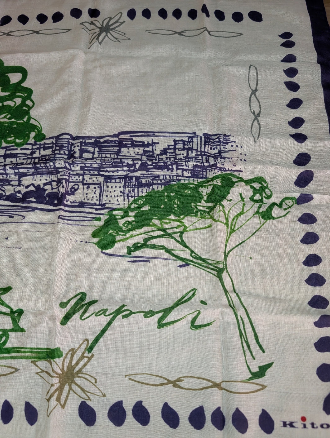 Kiton Napoli scarf close up print detail