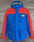 Polo Ralph Lauren Hi-Tech ski jacket cobalt blue and orange flat lay