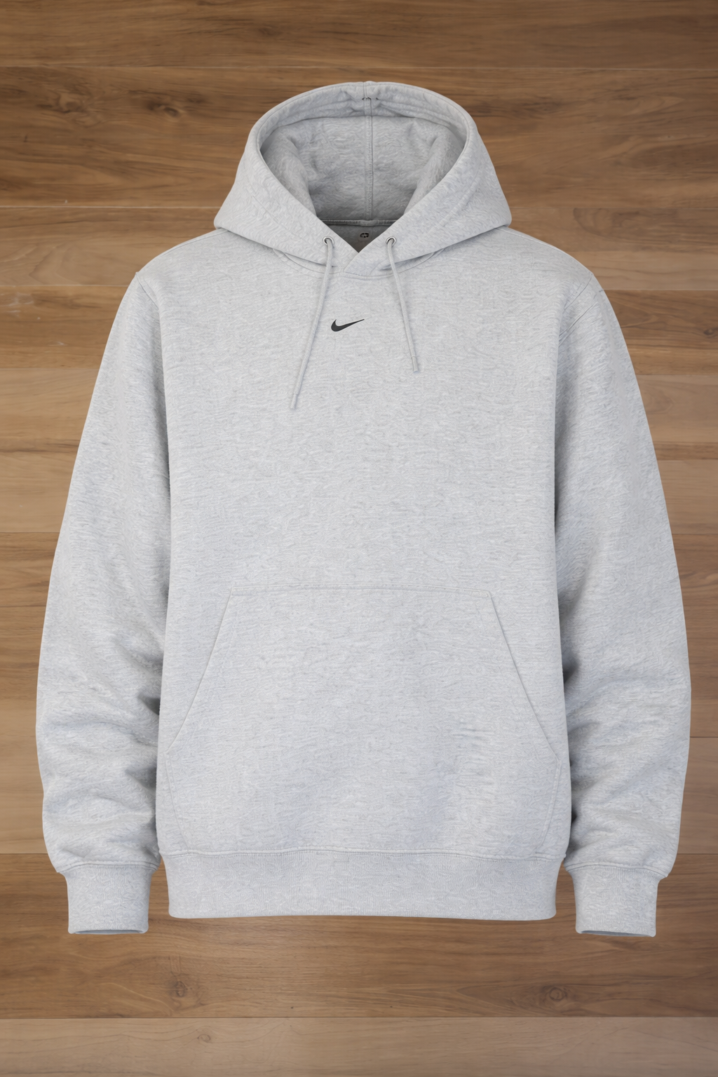Vintage 90s Nike Centre Swoosh Hoodie — Grey Marl — Made in USA — L