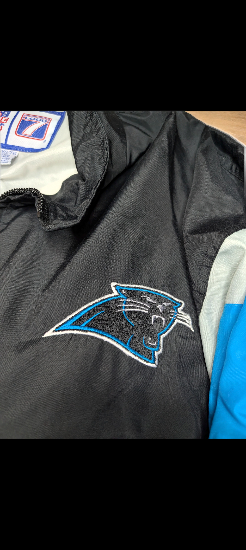 Vintage 90s Carolina Panthers NFL Logo 7 Game Day Windbreaker Jacket - XL